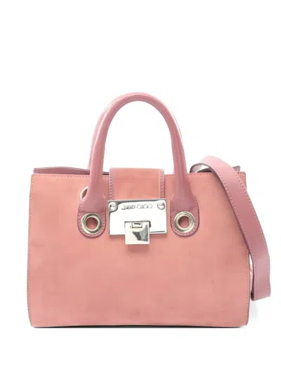 Pre-owned Jimmy Choo 2000s 2-way Suede Leather Handbag In Pink