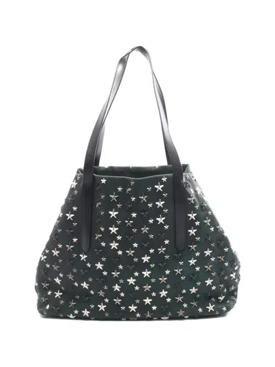 Pre-owned Jimmy Choo 2000s Leather Star-stud Shoulder Bag In Green