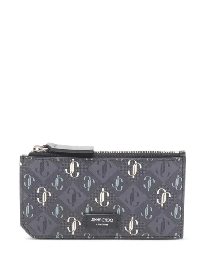 Pre-owned Jimmy Choo 2000s Logo-pattern Wallet In Black