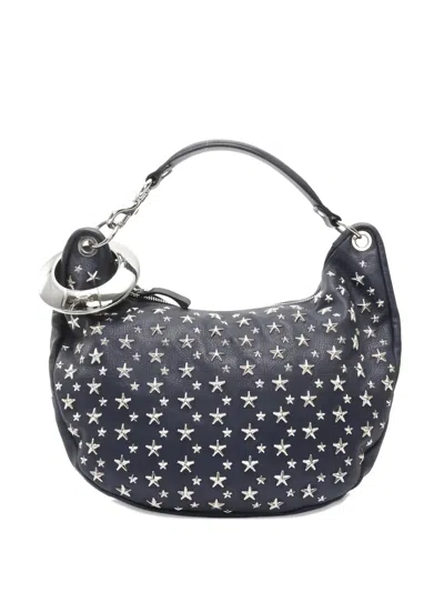Pre-owned Jimmy Choo 2000s Star-studded Sky Shoulder Bag In Blue