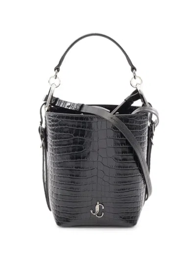 Pre-owned Jimmy Choo 2000s Varenne Crocodile-embossed Mini Bag In ブラック