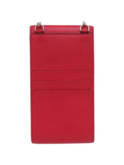 Pre-owned Jimmy Choo 2010-2026 Leather Madeline Phone Case Crossbody Bag In Red