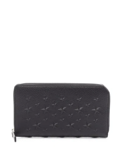 Pre-owned Jimmy Choo 2010s Carnaby Star-embossed Wallet In Black