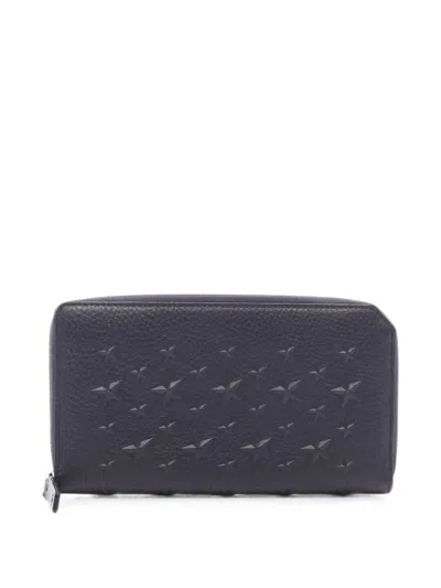 Pre-owned Jimmy Choo 2010s Carnaby Star-embossed Wallet In Blue