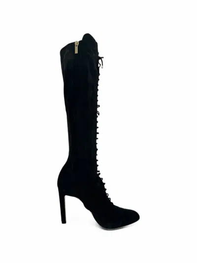 Pre-owned Jimmy Choo 2010s Desiree Lace-up Knee-high Boots In Black
