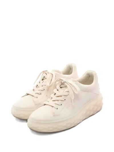 Pre-owned Jimmy Choo 2010s Leather Sneakers In Neutral
