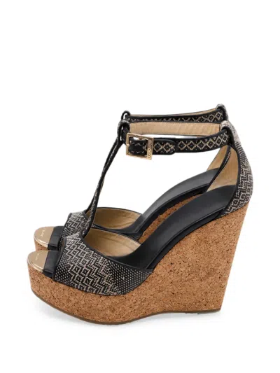 Pre-owned Jimmy Choo 2010s Pela T-strap Sandals In Black