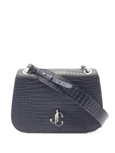 Pre-owned Jimmy Choo 2010s Varenne Croc-embossed Shoulder Bag In ブルー