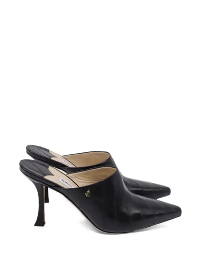 Pre-owned Jimmy Choo 2020s Rya 90 Leather Mules In Black