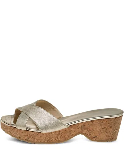 Pre-owned Jimmy Choo 2023 Cross-strap Cork Wedge Sandals