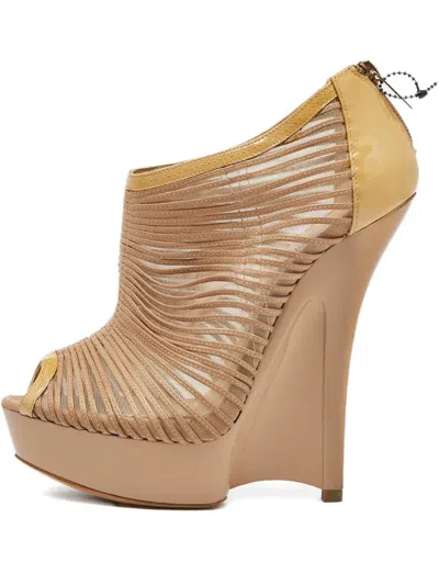 Pre-owned Jimmy Choo 2024 145mm Platform Mesh Boots