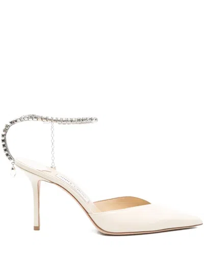 Pre-owned Jimmy Choo 2024 Crystal Pointed Pumps In Neutral