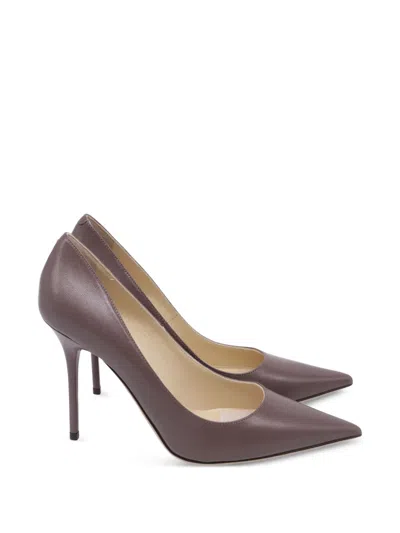 Pre-owned Jimmy Choo 2024 Love Pointed Leather Pumps In Purple