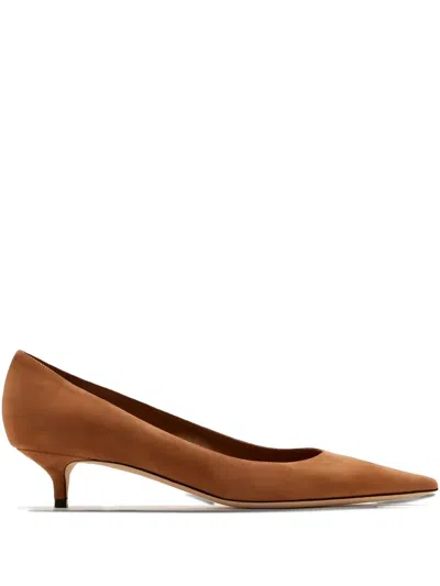 Jimmy Choo 35mm Amela Pointed Suede Pumps In Brown