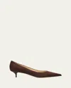 Jimmy Choo 35mm Amelia Suede Pointed-toe Pumps In Brown