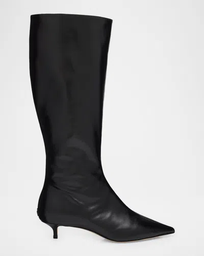 Jimmy Choo 35mm Amis Shiny Leather Knee-high Boots In Black