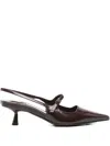 Jimmy Choo 40mm Slingback Pointed-toe Pumps In Red