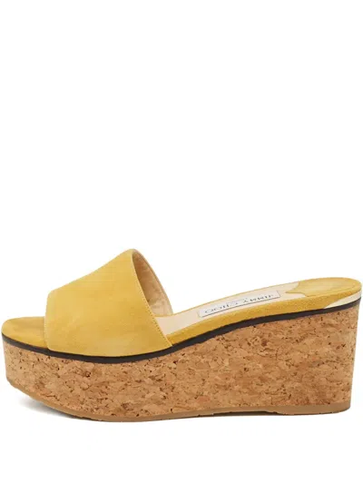 Pre-owned Jimmy Choo 40mm Suede Wedge Sandals