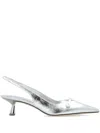 Jimmy Choo Didi Metallic Mary Jane Slingback Pumps In Silver
