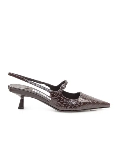 Jimmy Choo 45mm Didi Slingback Leather Pumps In Brown