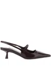 Jimmy Choo Didi 45 Slingback In Brushed Leather In Brown