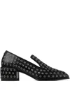 Jimmy Choo 45mm Elliot Grommet Leather Loafers In Black