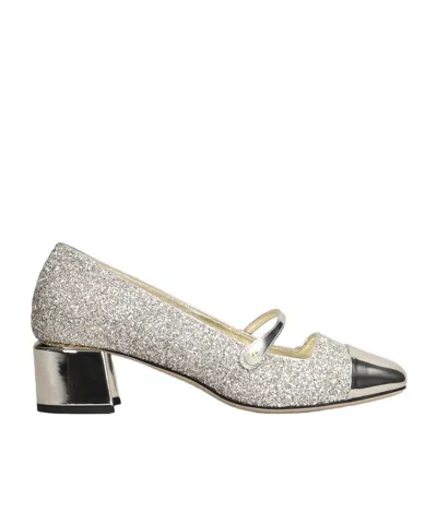 Jimmy Choo Embellished Leather Elisa 45 Pumps In Neutral