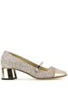 Jimmy Choo Elisa 45 Glitter Pumps In Nude