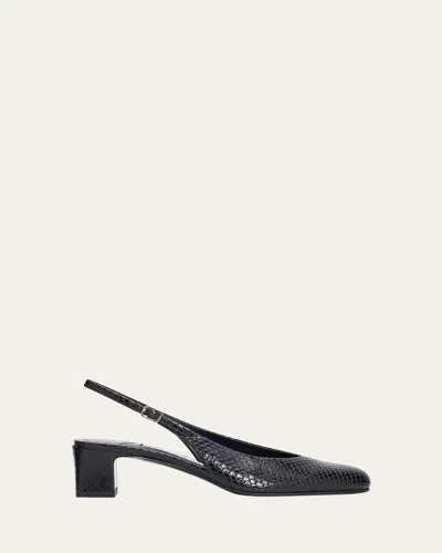 Jimmy Choo 45mm Eyla Embossed Leather Slingback Pumps In Black