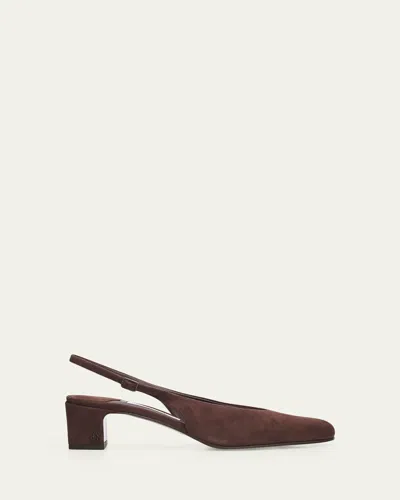 Jimmy Choo 45mm Eyla Suede Slingback Pumps In Brown