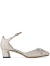 Jimmy Choo 'verity Block Heel In Gold