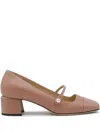 Jimmy Choo Pearl Block Heel Square Toe Ballerina Shoes