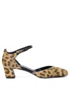 Jimmy Choo Leopard Print Ankle Strap Pumps In Brown
