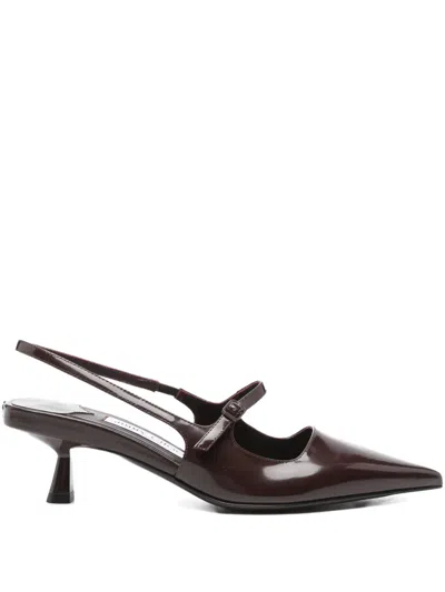 Jimmy Choo 45mm Slingback Pointed-toe Pumps In Brown