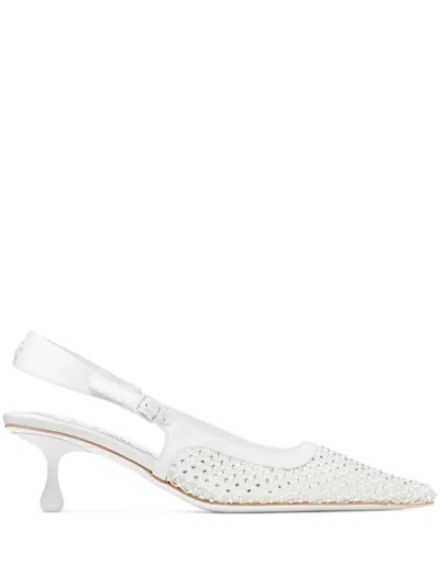 Jimmy Choo Amel 50 Leather Pumps In White