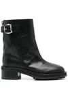 Jimmy Choo Women Brooklyn Ab 50 Leather Boots With Adjustable Strap In Black
