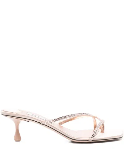 Pre-owned Jimmy Choo 50mm Etana Mule Sandals In Pink