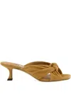 Jimmy Choo 50mm Knotted Suede Sandals In Brown