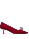 Jimmy Choo 50mm Orb Pumps In レッド