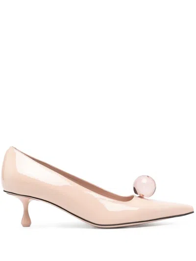 Jimmy Choo 50mm Orb Sphere Leather Pumps In Neutral