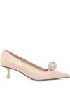 Jimmy Choo 50mm Orb Sphere Leather Pumps In Neutral