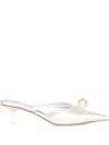 Jimmy Choo 50mm Pearl-embellished Pointed-toe Mules In Neutral