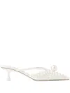 Jimmy Choo 50mm Sana Pearl-embellished Pointed-toe Mules In White