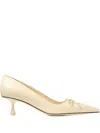 Jimmy Choo 50mm Scarlett Lace-up Pointed-toe Pumps In Neutral