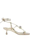 Jimmy Choo Zyra 50 Leather Heeled Sandals In Gold