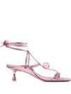 Jimmy Choo Zyra 50 Metallic Leather Sandals In Pink