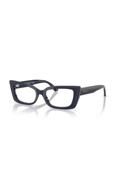 Jimmy Choo 51mm Cat Eye Optical Glasses In Blue