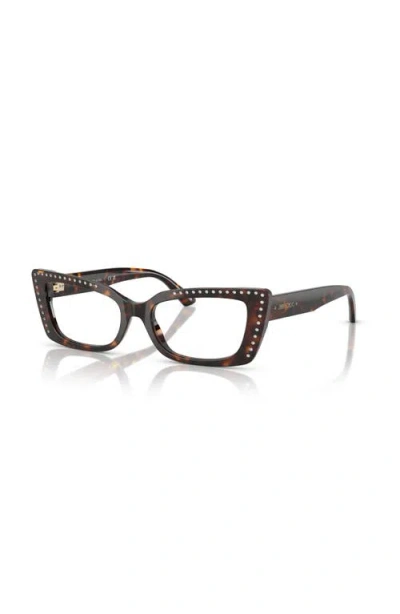 Jimmy Choo 51mm Cat Eye Optical Glasses In Brown