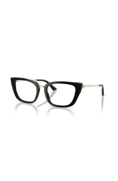 Jimmy Choo 52mm Cat Eye Optical Glasses In Black
