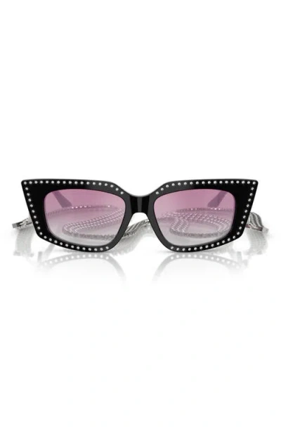 Jimmy Choo 52mm Gradient Cat Eye Sunglasses With Embellished Chain In Gray